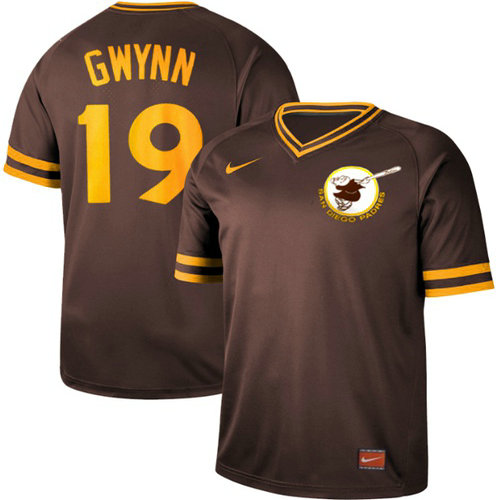 Padres #19 Tony Gwynn Brown Authentic Cooperstown Collection Stitched Baseball Jersey
