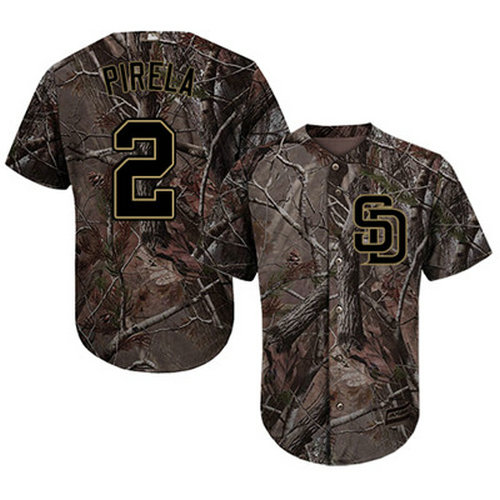 Padres #2 Jose Pirela Camo Realtree Collection Cool Base Stitched Youth Baseball Jersey