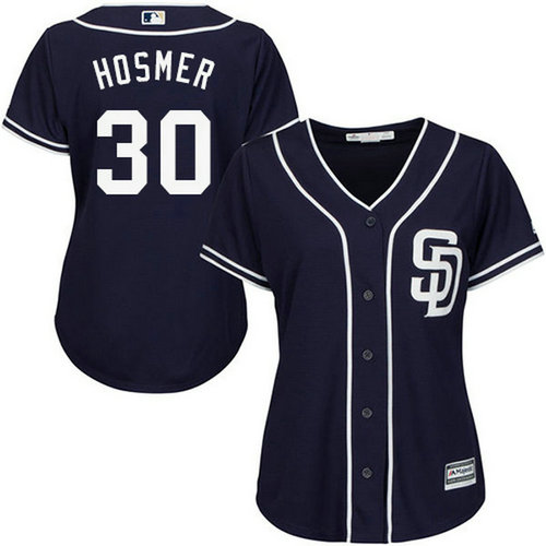 Padres #30 Eric Hosmer Navy Blue Alternate Women's Stitched MLB Jersey_1