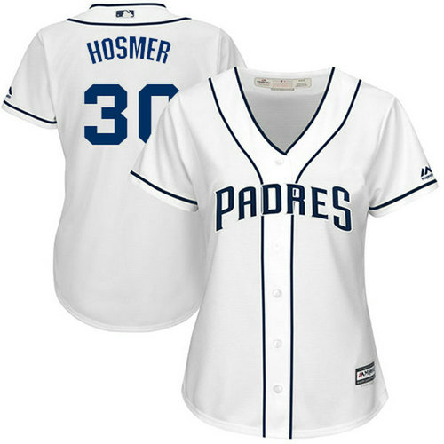 Padres #30 Eric Hosmer White Home Women's Stitched MLB Jersey_1