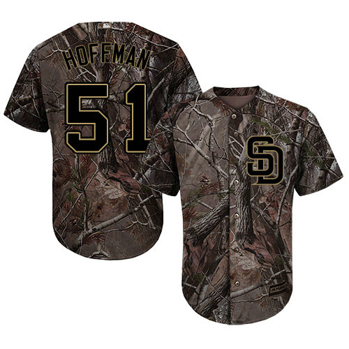 Padres #51 Trevor Hoffman Camo Realtree Collection Cool Base Stitched Baseball Jersey