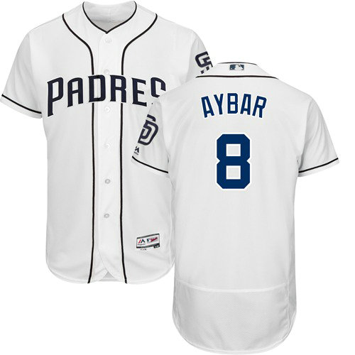 Padres #8 Erick Aybar White Flexbase Authentic Collection Stitched Baseball Jersey