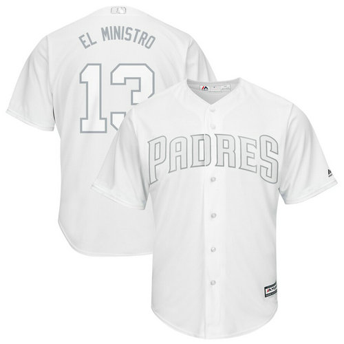 Padres 13 Manny Machado El Ministro White 2019 Players' Weekend Player Jersey