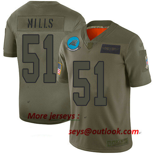 Panthers #51 Sam Mills Camo Youth Stitched Football Limited 2019 Salute to Service Jersey