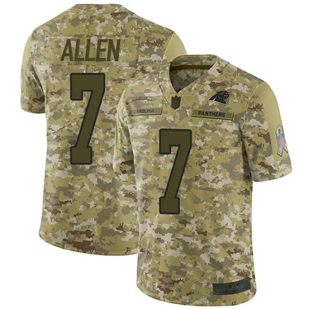 Panthers #7 Kyle Allen Camo Youth Stitched Football Limited 2018 Salute to Service Jersey