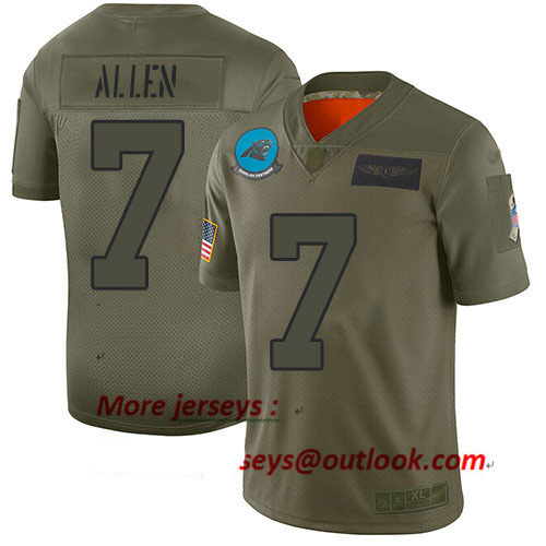 Panthers #7 Kyle Allen Camo Youth Stitched Football Limited 2019 Salute to Service Jersey