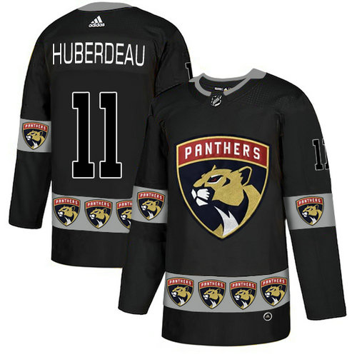 Panthers 11 Jonathan Huberdeau Black Team Logos Fashion Adidas Jersey