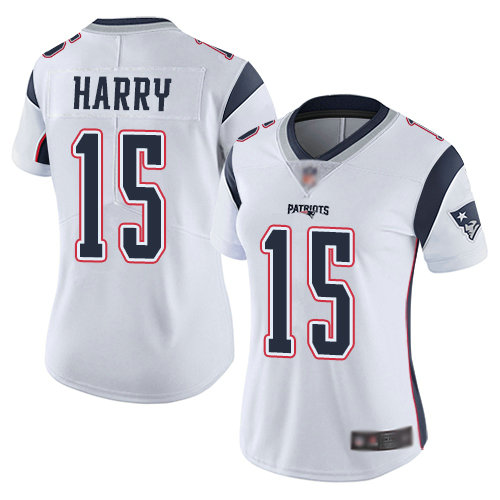 Patriots #15 N'Keal Harry White Women's Stitched Football Vapor Untouchable Limited Jersey