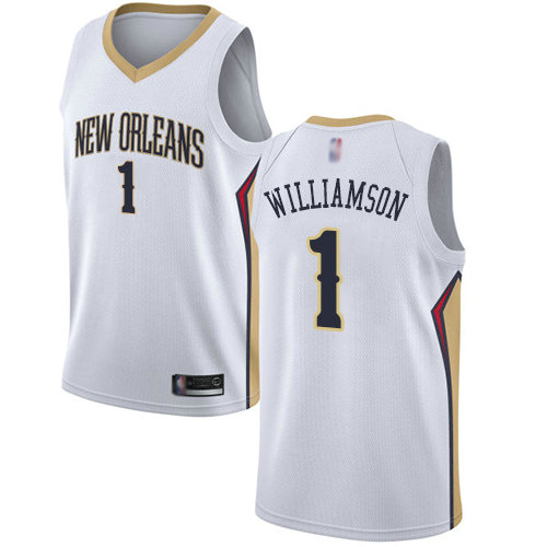 Pelicans #1 Zion Williamson White Basketball Swingman Association Edition Jersey