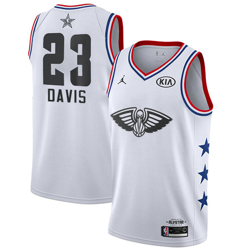 Pelicans #23 Anthony Davis White Basketball Jordan Swingman 2019 All-Star Game Jersey