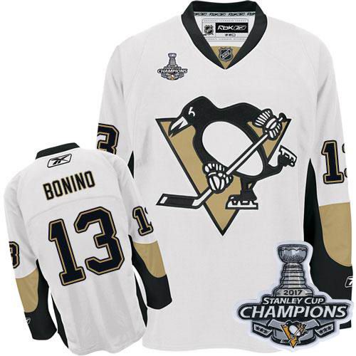Penguins #13 Nick Bonino White 2017 Stanley Cup Finals Champions Stitched NHL Jersey