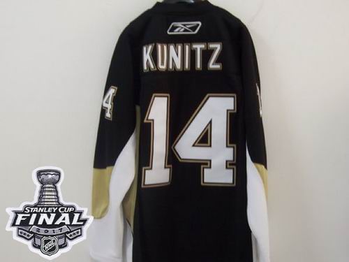 Penguins #14 Chris Kunitz Black 2017 Stanley Cup Final Patch Stitched NHL Jersey