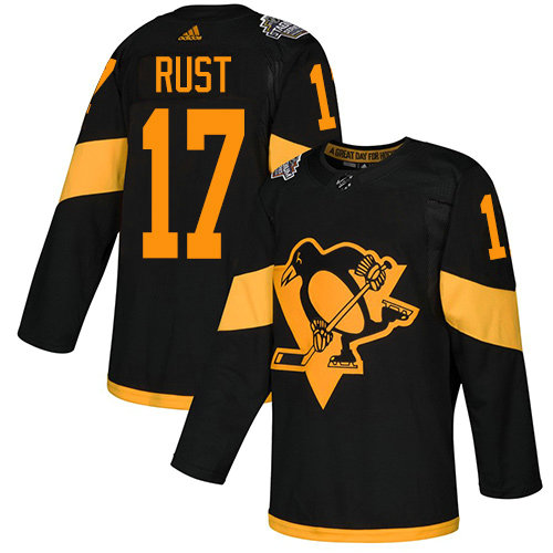 Penguins #17 Bryan Rust Black Authentic 2019 Stadium Series Stitched Hockey Jersey