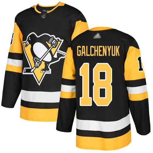 Penguins #18 Alex Galchenyuk Black Home Authentic Stitched Hockey Jersey