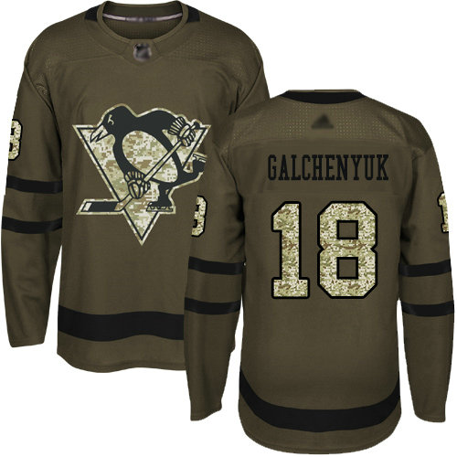 Penguins #18 Alex Galchenyuk Green Salute to Service Stitched Hockey Jersey