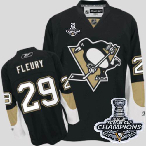 Penguins #29 Andre Fleury Black 2017 Stanley Cup Finals Champions Stitched Youth NHL Jersey