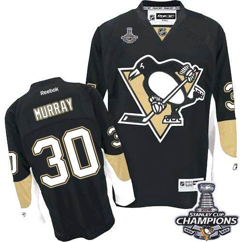 Penguins #30 Matt Murray Black Home 2017 Stanley Cup Final Patch Stitched NHL Jersey