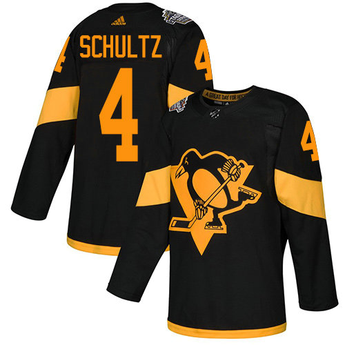 Penguins #4 Justin Schultz Black Authentic 2019 Stadium Series Stitched Hockey Jersey