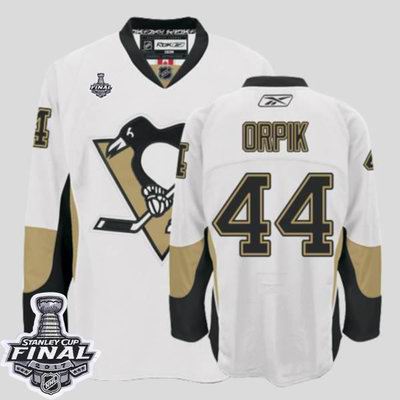 Penguins #44 Orpik White 2017 Stanley Cup Final Patch Stitched NHL Jersey