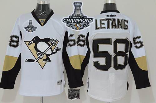 Penguins #58 Kris Letang White 2017 Stanley Cup Finals Champions Stitched NHL Jersey