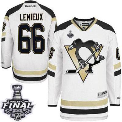 Penguins #66 Mario Lemieux White 2014 Stadium Series 2017 Stanley Cup Final Patch Stitched NHL Jersey