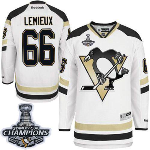 Penguins #66 Mario Lemieux White 2014 Stadium Series 2017 Stanley Cup Finals Champions Stitched NHL Jersey