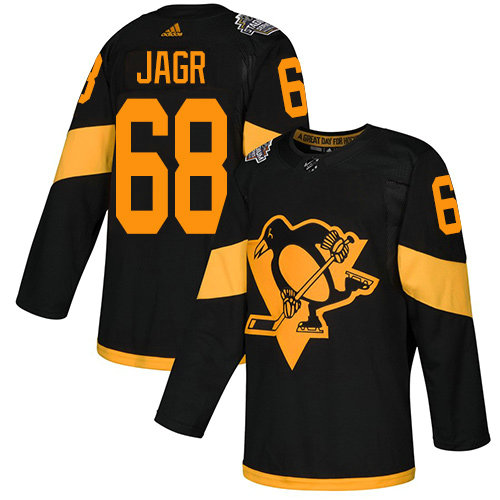 Penguins #68 Jaromir Jagr Black Authentic 2019 Stadium Series Stitched Hockey Jersey