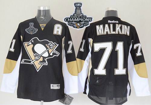 Penguins #71 Evgeni Malkin Black 2017 Stanley Cup Finals Champions Stitched NHL Jersey