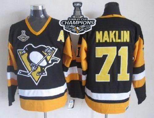 Penguins #71 Evgeni Malkin Black CCM Throwback 2017 Stanley Cup Finals Champions Stitched NHL Jersey