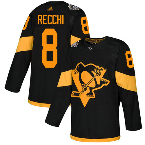 Penguins #8 Mark Recchi Black Authentic 2019 Stadium Series Stitched Hockey Jersey
