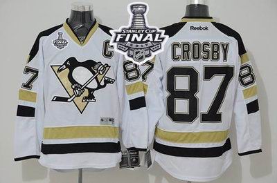 Penguins #87 Sidney Crosby White 2014 Stadium Series 2017 Stanley Cup Final Patch Stitched NHL Jersey