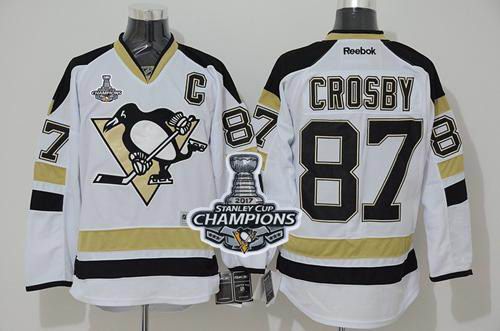 Penguins #87 Sidney Crosby White 2014 Stadium Series 2017 Stanley Cup Finals Champions Stitched NHL Jersey