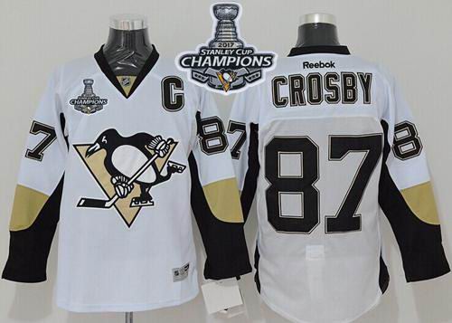 Penguins #87 Sidney Crosby White 2017 Stanley Cup Finals Champions Stitched NHL Jersey