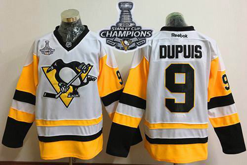Penguins #9 Pascal Dupuis White New Away 2017 Stanley Cup Finals Champions Stitched NHL Jersey