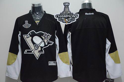 Penguins Blank Black 2017 Stanley Cup Finals Champions Stitched NHL Jersey