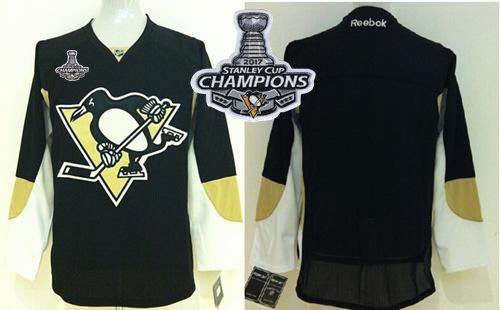 Penguins Blank Black 2017 Stanley Cup Finals Champions Stitched Youth NHL Jersey