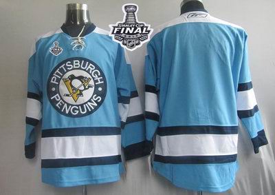 Penguins Blank Blue 2017 Stanley Cup Final Patch Stitched NHL Jersey