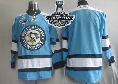 Penguins Blank Blue 2017 Stanley Cup Finals Champions Stitched NHL Jersey