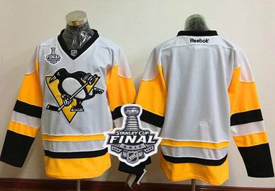 Penguins Blank White New Away 2017 Stanley Cup Final Patch Stitched NHL Jersey