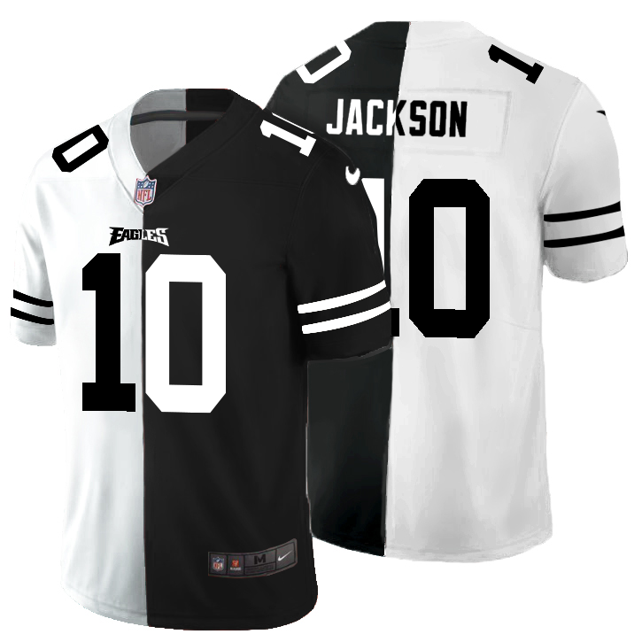 Philadelphia Eagles #10 Desean Jackson Men's Black V White Peace Split Nike Vapor Untouchable Limited NFL Jersey