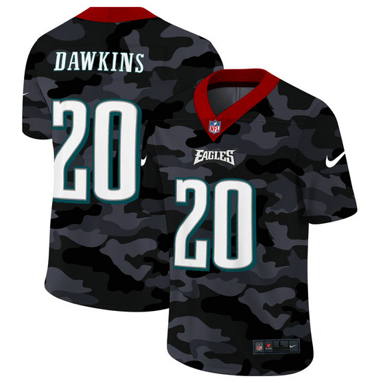 Philadelphia Eagles #20 Brian Dawkins Men's Nike 2020 Black CAMO Vapor Untouchable Limited Stitched NFL Jersey
