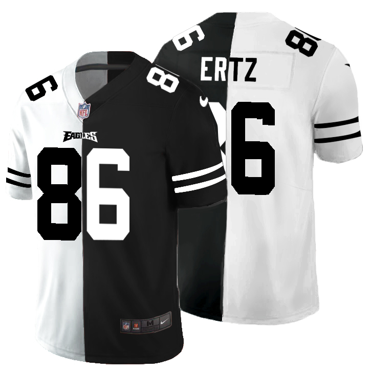 Philadelphia Eagles #86 Zach Ertz Men's Black V White Peace Split Nike Vapor Untouchable Limited NFL Jersey