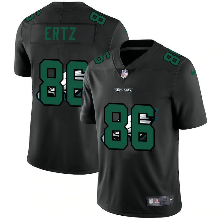 Philadelphia Eagles #86 Zach Ertz Men's Nike Team Logo Dual Overlap Limited NFL Jersey Black
