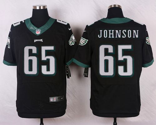 Philadelphia Eagles 65 Lane Johnson Black Alternate NFL Elite jersey