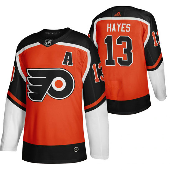 Philadelphia Flyers #13 Kevin Hayes Orange Men's Adidas 2020-21 Reverse Retro Alternate NHL Jersey