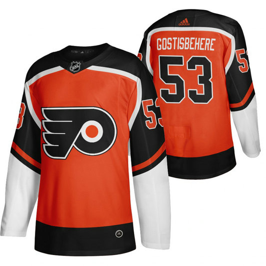 Philadelphia Flyers #53 Shayne Gostisbehere Orange Men's Adidas 2020-21 Reverse Retro Alternate NHL Jersey