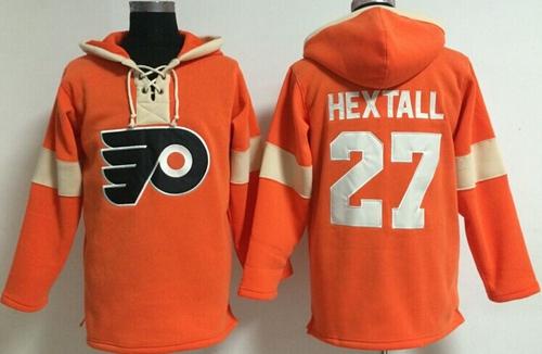 Philadelphia Flyers 27 Ron Hextall Orange Pullover NHL Hoodie