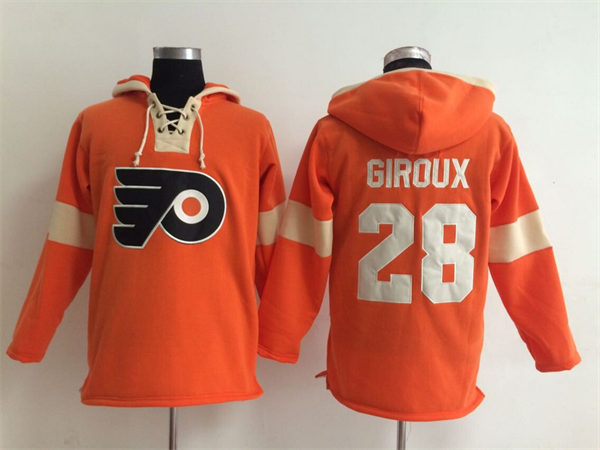 Philadelphia Flyers 28 Claude Giroux orange with cream NHL Hoodies new style