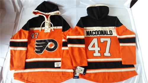 Philadelphia Flyers 47 Andrew MacDonald Orange Sawyer Hooded Sweatshirt Stitched NHL Jersey