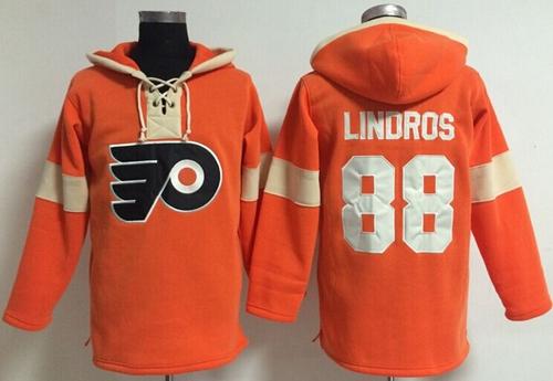 Philadelphia Flyers 88 Eric Lindros Orange Pullover NHL Hoodie